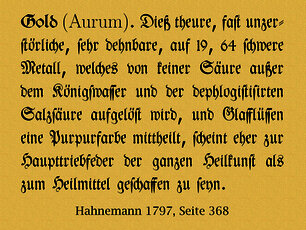 Hahnemann-Zitat in Fraktur gesetzt